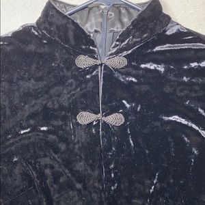 Velvet black cheongsam dress